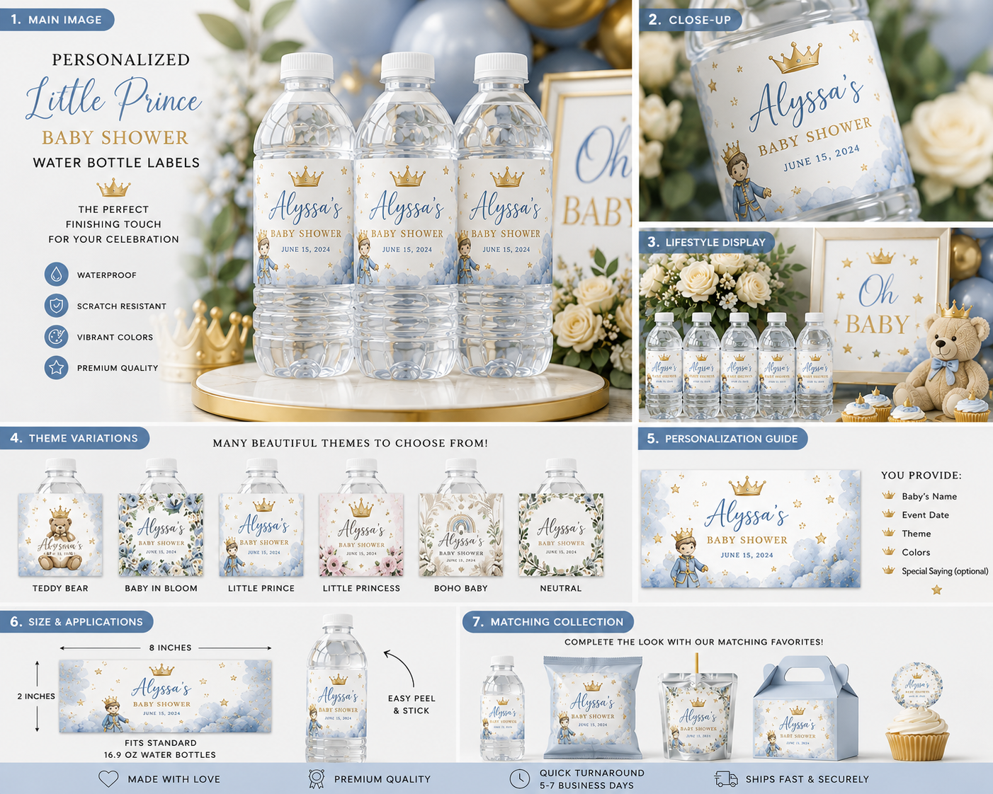 Baby Shower Water Bottle Labels