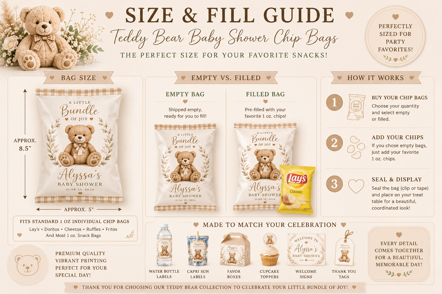 Baby Shower Chip Bags